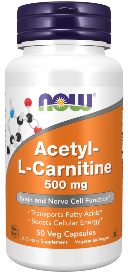 NOW Acetyl-L-Carnitine 500 mg Veg Capsules