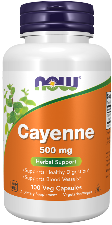 NOW Cayenne 500 mg Veg Capsules