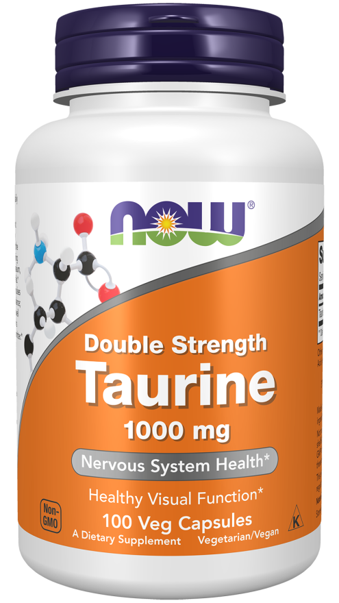 NOW Taurine, Double Strength 1000 mg Veg Capsules