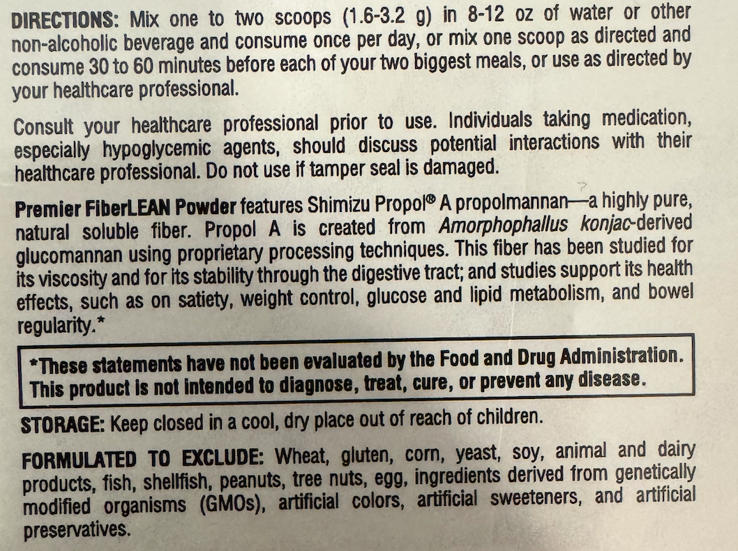 Premier FiberLEAN Powder